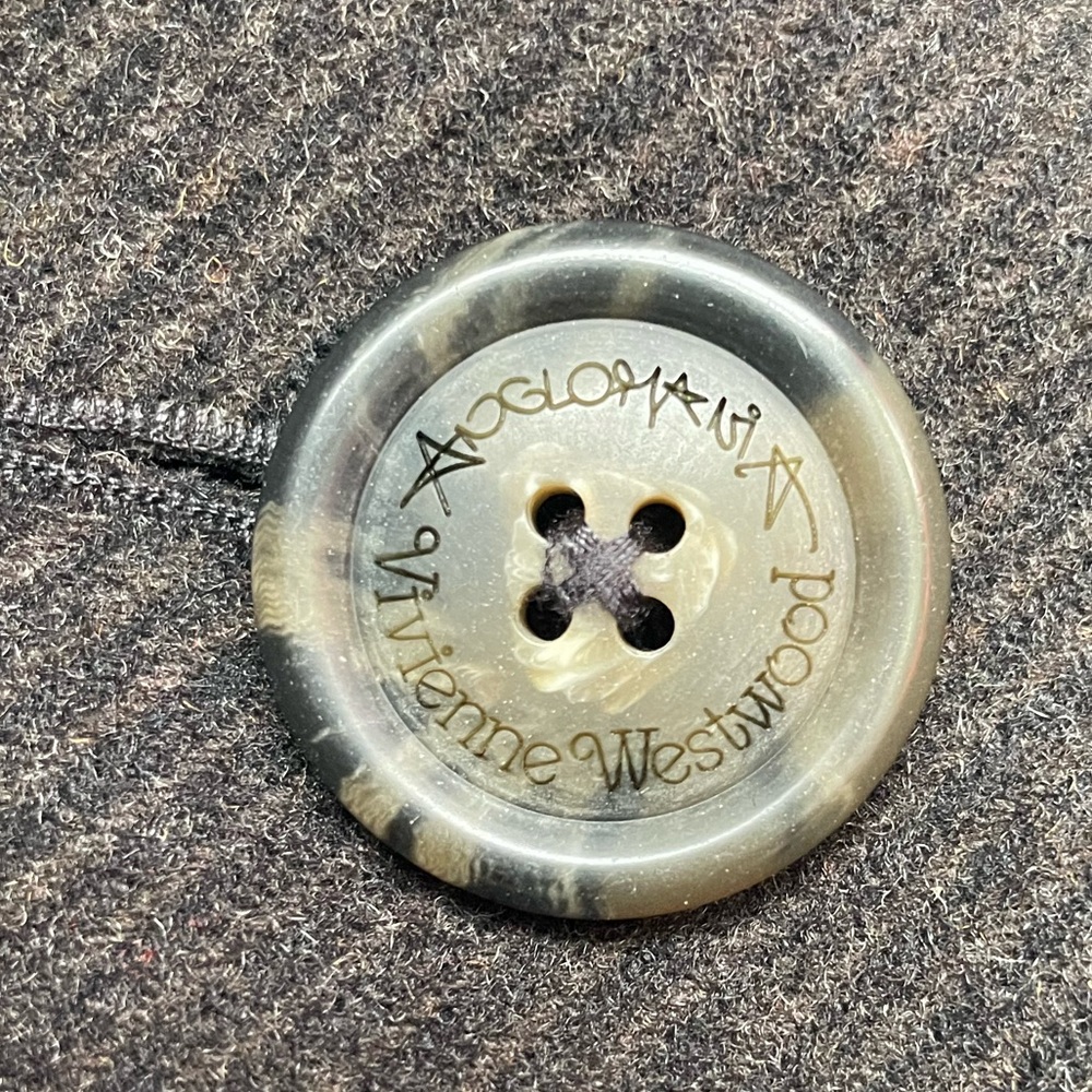 VIVIENNE WESTWOOD ANGLOMANIA VTG Wool PRINCESS COAT Brown Black Stripe 6 M RARE! - Picture 9 of 12